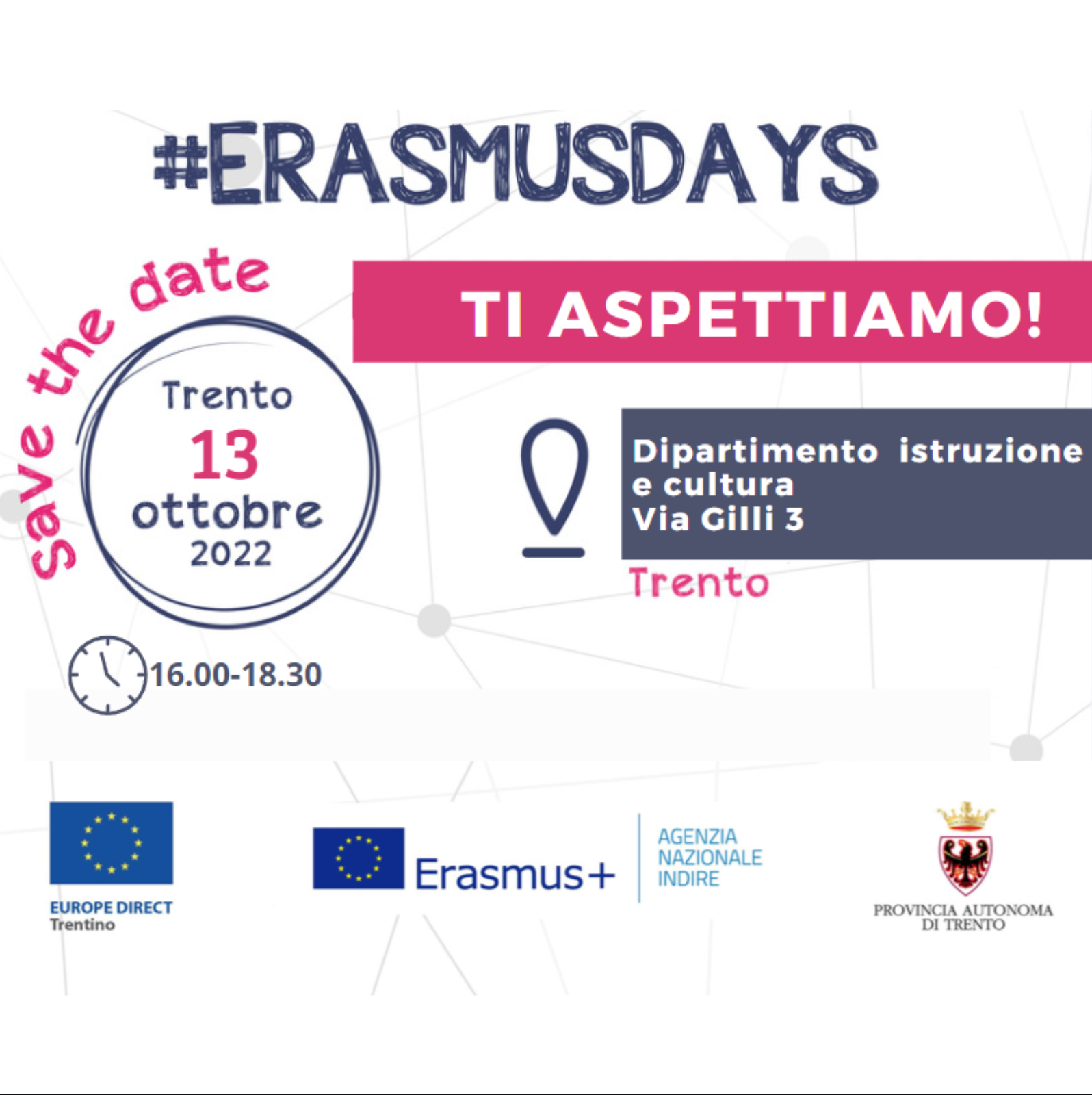 #ERASMUSDAYS | Evento organizzato da Dipartimento Istruzione e Cultura e EUROPE DIRECT Trentino della PAT